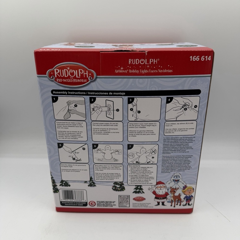 Gemmy Rudolph‎ the Red Nosed Reindeer 3.5 Ft Inflatable Airblown Christmas Decor - Picture 2 of 2